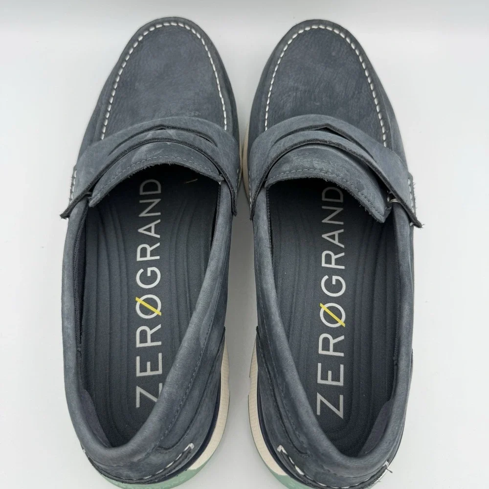 COLE‎ HAAN 4 Zerogrand Loafer Men's Size US 10.5M Suede Blue/White C34106